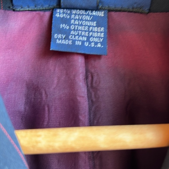 Vintage Ralph by Ralph Lauren Pinstripe Double Breasted Wool Rayon Blazer 4 - Picture 4 of 10